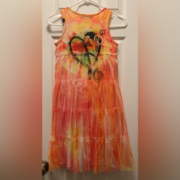 Girls size 10 sleeveless layered dress Just kidding by La Belle - Picture 3 of 4